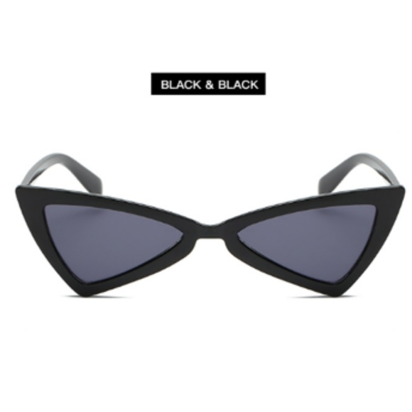 NEW Black triangle cat eye sunglasses - Picture 2 of 8